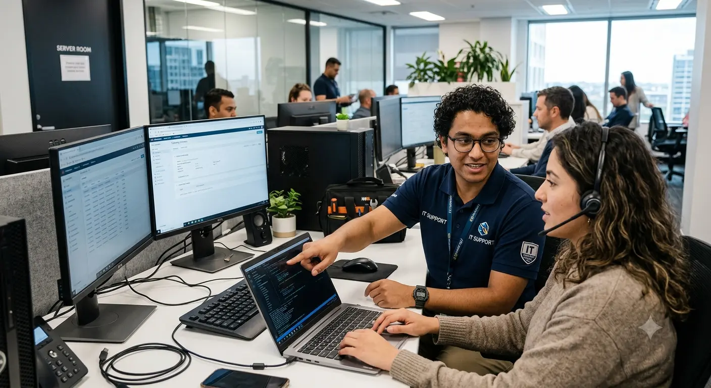 IT support engineer assisting a business user